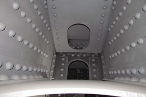 View of interior of Vertical Box Beam displaying White Metal Sandblasted Surface